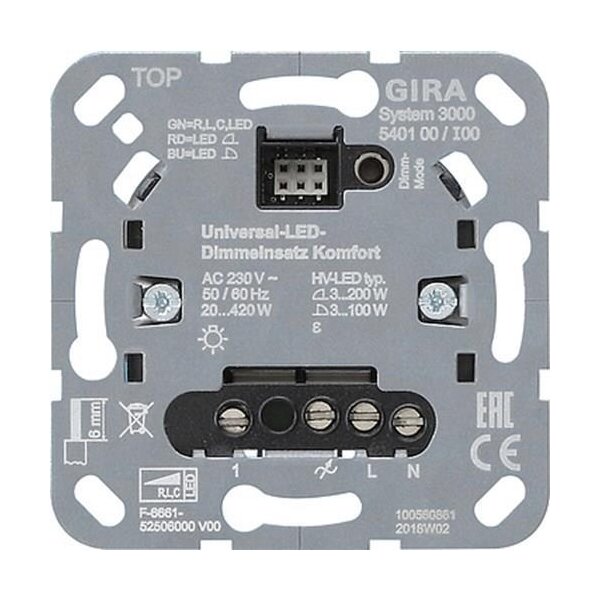 Gira System 3000 Universal-LED-Dimmeinsatz Komfort