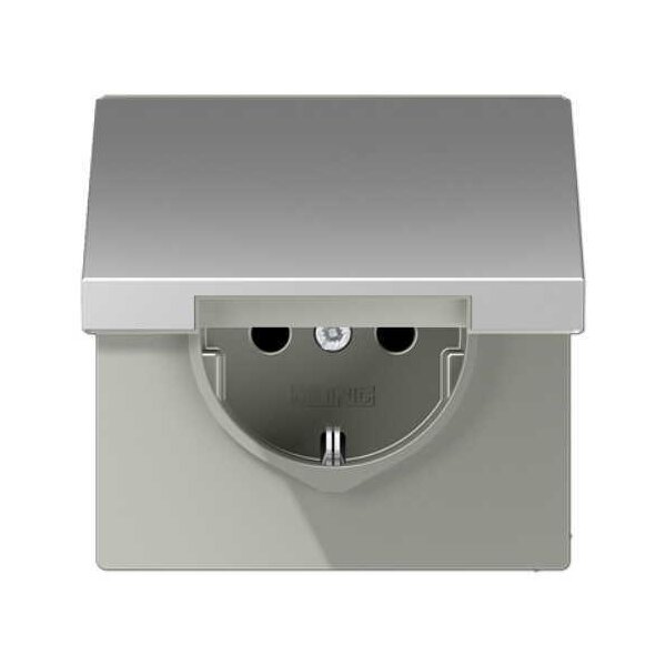 Jung Schuko Steckdose Klappdeckel Serie LS Aluminium