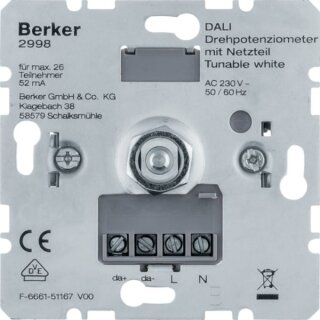 Berker 2998 Drehpotenziometer DALI Tunable white mit Netzteil