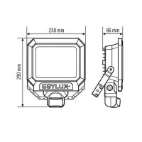 EsyLux LED-Strahler SUN AFL TR 3400 830 MD WH