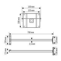 EsyLux Wandausleger FL WALL ARM 700 WH