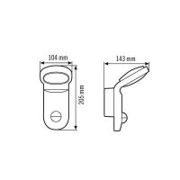 EsyLux Wandleuchte AOL WL 100 OP 800 750 MD WH