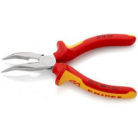 Knipex 25 26 160 Flachrundzange mit Schneide gebogen...