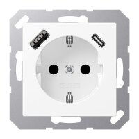 Jung Schuko Steckdose mit USB-Ladegerät  SAFETY+...