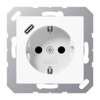 Jung Schuko Steckdose mit USB-Ladegerät  SAFETY+...