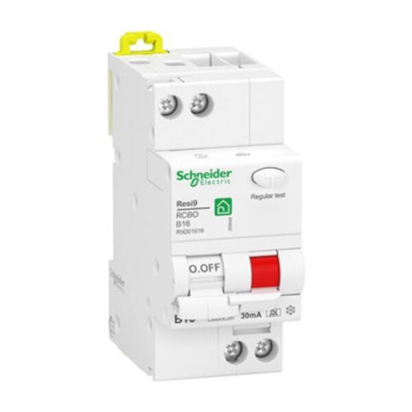 Schneider Electric R9D01616 FI/LS-Schalter Resi9 1P+N, 16A, B-Char., 30mA, Typ A, 6kA