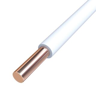 Einzelader PVC Aderleitung starr H05V-U 1 weiß RG100m