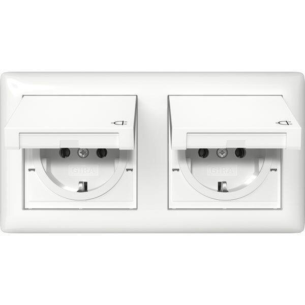 Gira Steckdose Schuko Set IP44 Standard 55 reinweiß glänzend