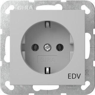 Gira 4458015 Steckdose Schuko Aufdruck EDV System 55 Grau matt