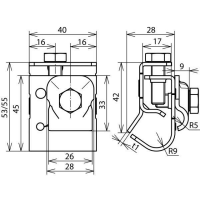 DEHN 339060 Dachrinnenklemme St/tZn für Wulst 16-22 mm