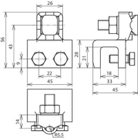 DEHN 370018 Anschlussklemme mit KS-Schraube längs...