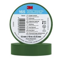 3M Temflex Vinyl-Isolierband 165 Grün 15 mm x 10 m...