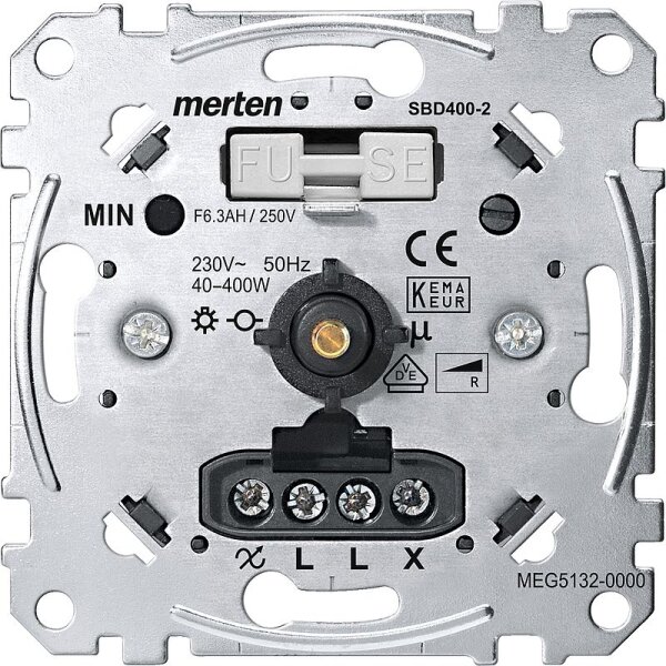 Merten Drehdimmer-Einsatz für ohmsche Last mit Druck-Ausschalter 40-400 W