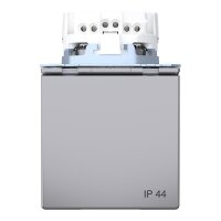 Merten Schuko Steckdose mit Klappdeckel IP44 Edelstahl System Design