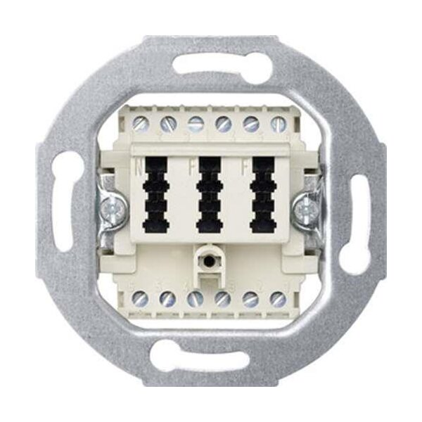 Merten Fernmelde-Anschlussdose TAE 3fach 2x6/6 NF/F weiß