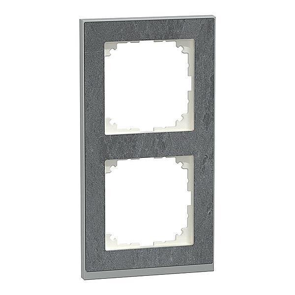 Merten M-Pure Decor-Rahmen 2fach Schiefer/aluminium M-Pure Decor